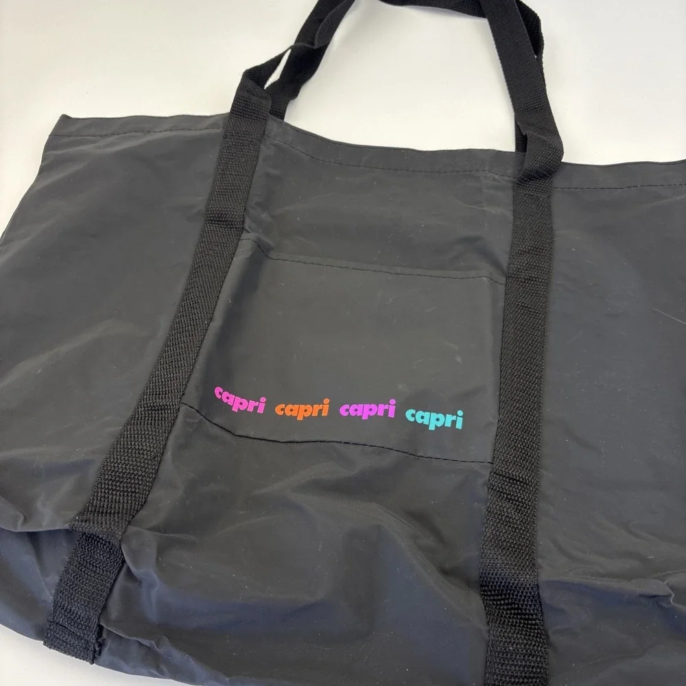 Brand New Rare Vintage 80's Capri (Cigarette Brand) Black Tote/ Shopping Bag